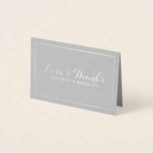 Einfache Elegante Silve Foil Border Wedding Vielen Folienkarte