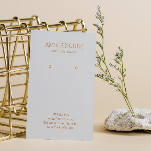 Einfache Elegante Silver Earring Visitenkarte