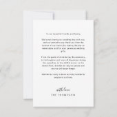 Einfache, elegante Skript-Foto Hochzeit Dankeschön Dankeskarte (Rückseite)