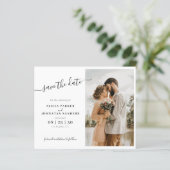 Einfache, elegante Skript-Foto Hochzeit speichern (Stehend Vorderseite)