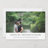 Einfache, elegante Skript-Foto-LGBTQ Save The Date (Rückseite)