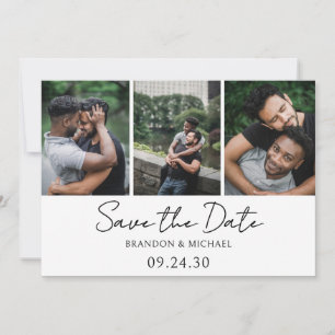 Einfache, elegante Skript-Foto-LGBTQ Save The Date