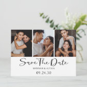 Einfache, elegante Skript-Foto-LGBTQ Save The Date (Stehend Vorderseite)