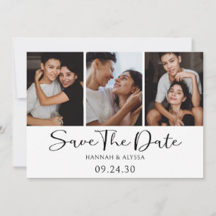 Einfache, elegante Skript-Foto-LGBTQ Save The Date