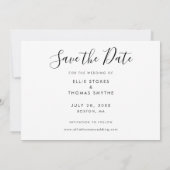 Einfache elegante Skript-Fotocollage Save The Date (Rückseite)