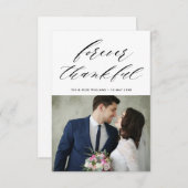 einfache, elegante Skript Hochzeit danke Karte (Vorne/Hinten)