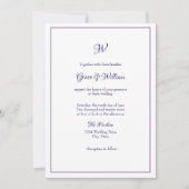 Einfache elegante Skript-Monogramm-Hochzeitseinlad Einladung (Vorderseite)