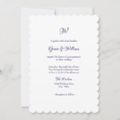 Einfache elegante Skript-Monogramm-Hochzeitseinlad Einladung (Vorderseite)