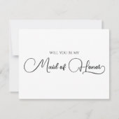 Einfache, elegante Skript-Trauzeugin-Vorschlagskar Mitteilungskarte (Vorderseite)