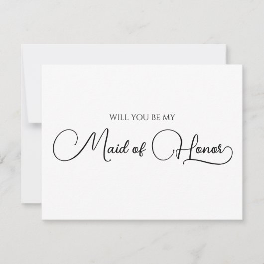 Einfache, elegante Skript-Trauzeugin-Vorschlagskar Mitteilungskarte (Vorderseite)