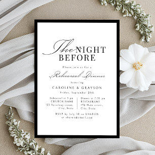 Einfache elegante Skript-Typografie Die Nacht zuvo Einladung