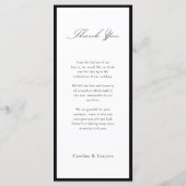 Einfache elegante Skript-Typografie-Hochzeit Menükarte (Rückseite)