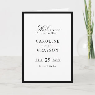 Einfache elegante Skript-Typografie Hochzeit Programm
