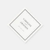 Einfache elegante Skript-Typografie-Hochzeit Serviette (Ecke)