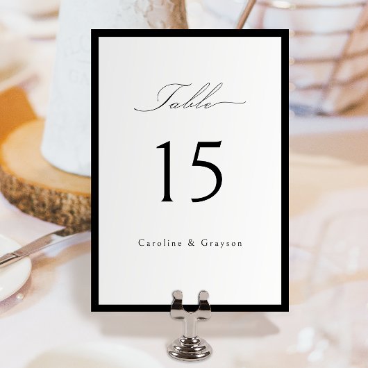 Einfache elegante Skript-Typografie-Hochzeit Tischnummer