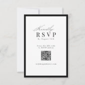 Einfache elegante Skript-Typografie QR-Code Hochze RSVP Karte (Vorderseite)