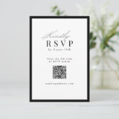 Einfache elegante Skript-Typografie QR-Code Hochze RSVP Karte (Stehend Vorderseite)