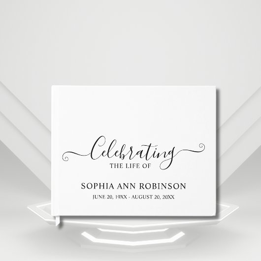 Einfache, elegante Skriptbeerdigung Memorial Keepa Gästebuch