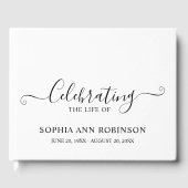 Einfache, elegante Skriptbeerdigung Memorial Keepa Gästebuch (Vorderseite)