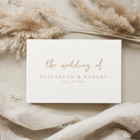 Einfache elegante Skripte Ivory Tan Wedding