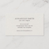 Einfache, elegante Skripte Minimalistisch Beige Mo Treuekarte (Rückseite)