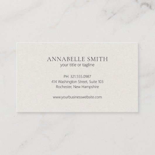 Einfache, elegante Skripte Minimalistisch Beige Mo Treuekarte (Rückseite)