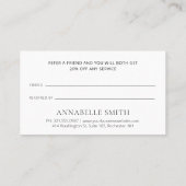 Einfache, elegante Skripte Minimalistisch Moderne Empfehlungskarte (Rückseite)