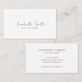 Einfache, elegante Skripte Minimalistisch Moderne Visitenkarte (Vorne/Hinten)