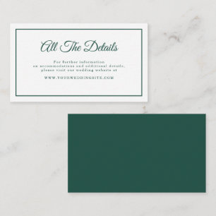 Einfache, elegante Skripte Smarald Green Wedding D Begleitkarte