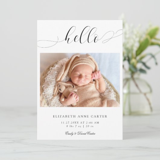 Einfache, elegante Skripte Swashes Minimalistisch  Ankündigung (Stehend Vorderseite)