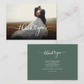 Einfache, elegante Skripte und Foto Hochzeit Viele Mitteilungskarte (Vorne/Hinten)