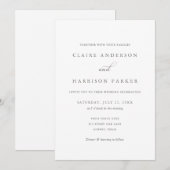 Einfache, elegante Skripteinladung zur Hochzeit Einladung (Vorne/Hinten)