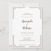 Einfache, elegante Skripteinladung zur Hochzeit Einladung (Vorderseite)