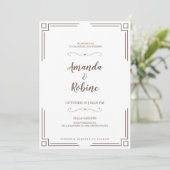 Einfache, elegante Skripteinladung zur Hochzeit Einladung (Stehend Vorderseite)