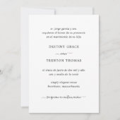 Einfache, elegante Skriptsprache Spanische Hochzei Einladung (Vorderseite)