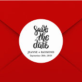 Einfache, elegante SkriptWedding Save the Date Boh Runder Aufkleber