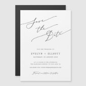 Einfache, elegante SkriptWedding Save the Date Mag Magnetkarte (Vorne/Hinten)