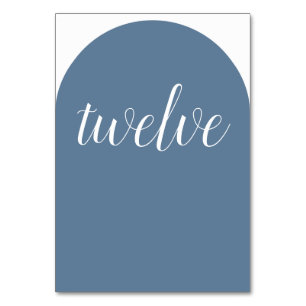 Einfache Elegante Slate Blue Rounded Tischnummer