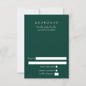 Einfache Elegante Smarald Green Wedding RSVP Karte (Vorderseite)