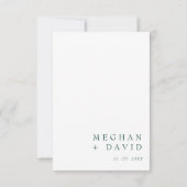 Einfache Elegante Smarald Green Wedding RSVP Karte (Rückseite)