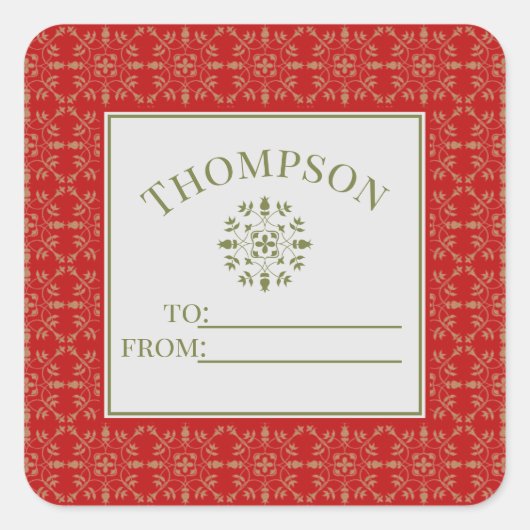 Einfache Elegante Snowflake Klassik Quadratischer Aufkleber (Vorderseite)