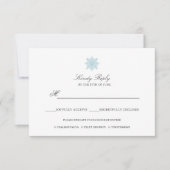 Einfache Elegante Snowflake Light Blue Mahlzeit RSVP Karte (Vorderseite)