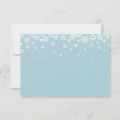 Einfache Elegante Snowflake Light Blue Mahlzeit RSVP Karte (Rückseite)