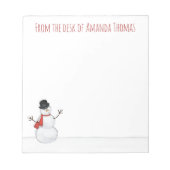 Einfache Elegante Snowman Moderne Weihnachten Notizblock (Vorderseite)