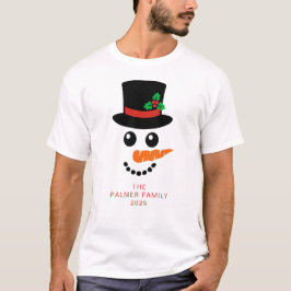Einfache Elegante Snowman Weihnachtsfamilie T-Shirt