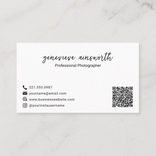 Einfache Elegante Social Media Icons QR Code Moder Treuekarte (Rückseite)