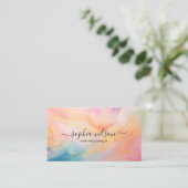 Einfache Elegante Social Media Pastel Sky QR Code Visitenkarte (Stehend Vorderseite)