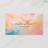 Einfache Elegante Social Media Pastel Sky QR Code Visitenkarte (Vorderseite)