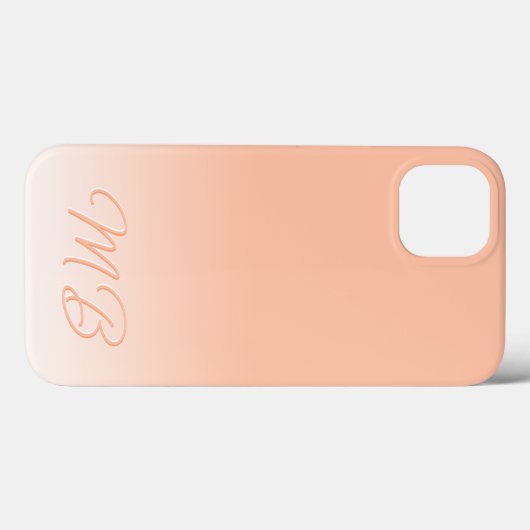 Einfache, elegante Soft Sunny Peach Monogram Case-Mate iPhone Hülle (Rückseite (Horizontal))