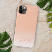 Einfache, elegante Soft Sunny Peach Monogram iPhone Hülle